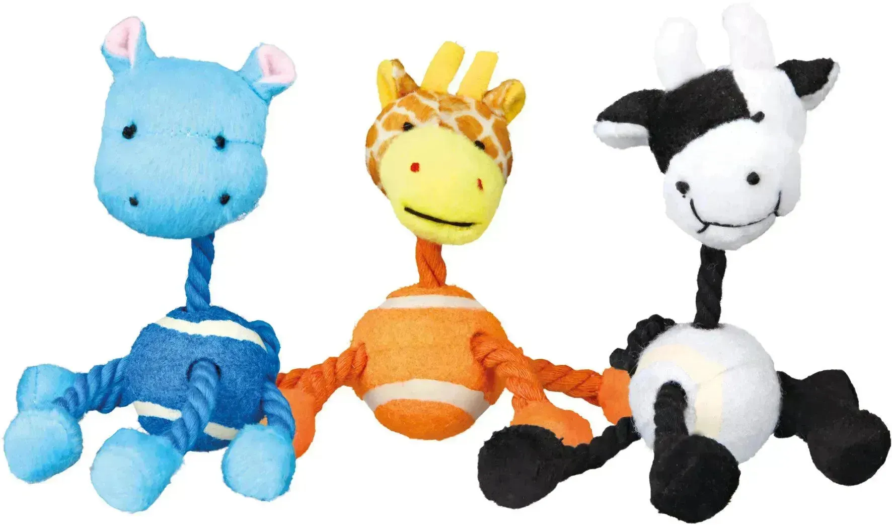 Animal Figures with Tennis Ball & Rope