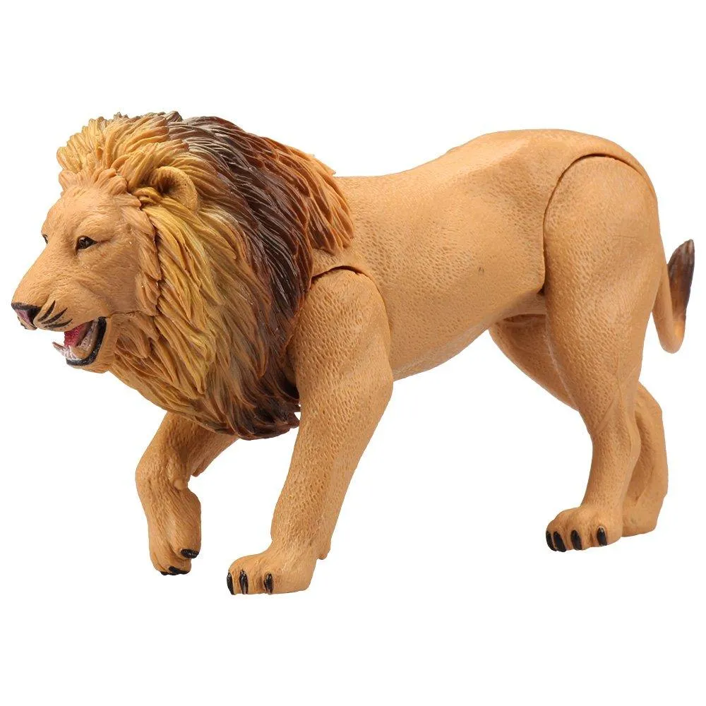 Kid Galaxy Lion, Rhino, Gorilla Plastic Educational Posable Safari Animal Figures (3 Piece), Yellow